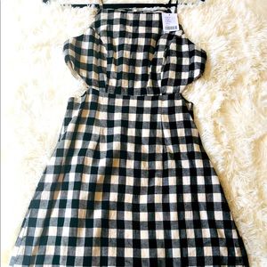 Black & white checkered mini dress w/ side cutouts